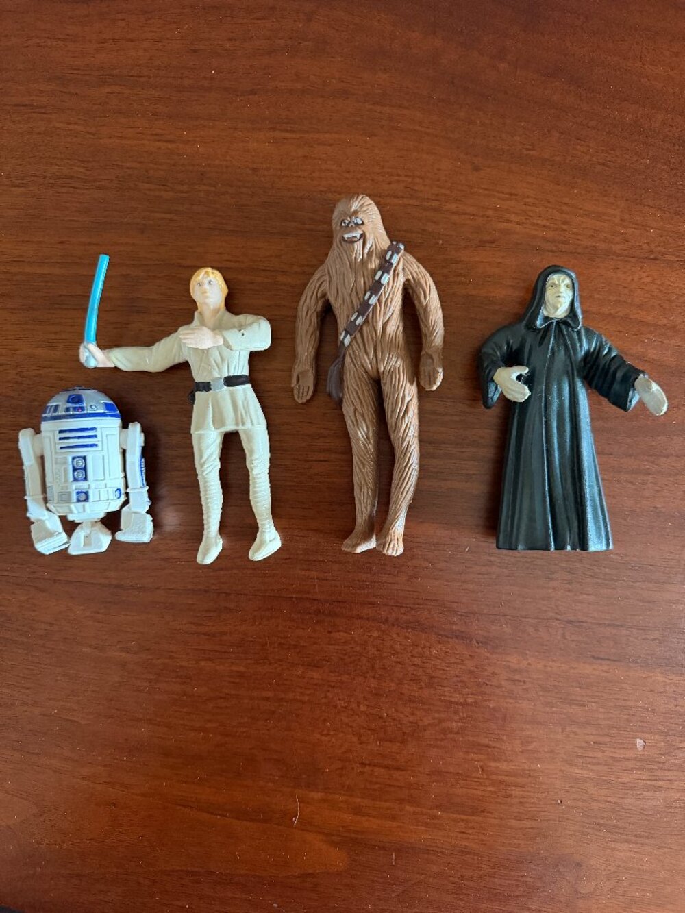 1993 Set of 4 Star Wars Applause PVC Figurines (Palpatine, R2D2, Luke, Chewy)